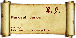 Marcsek János névjegykártya