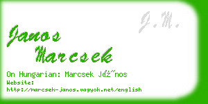 janos marcsek business card